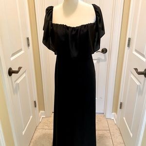 Never worn!  Amanda Uprichard black silk maxi dress.  Black tie- size M.